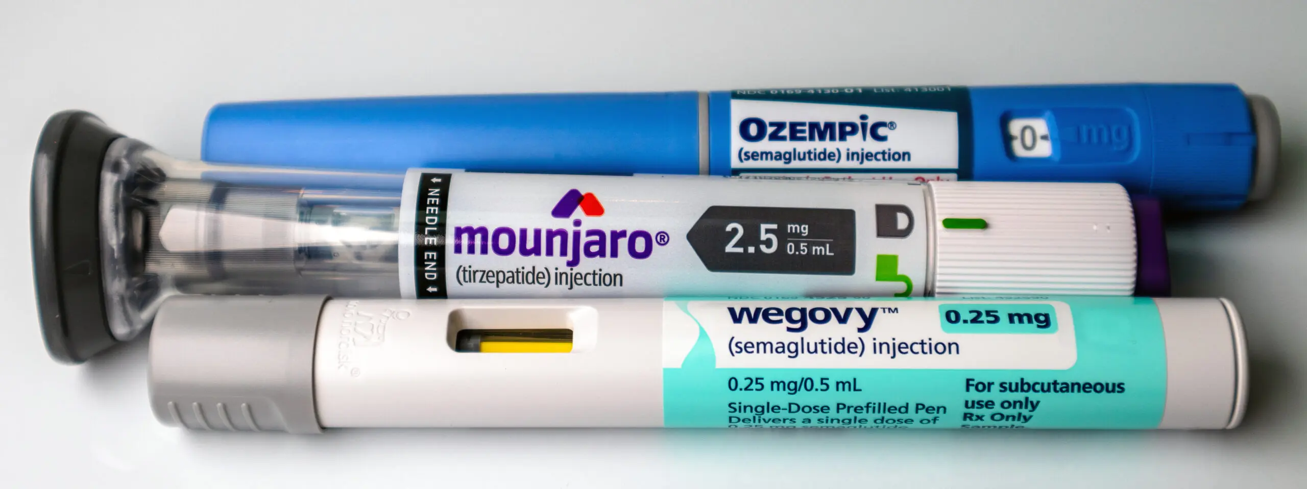 Ozempic, WeGovy and Mounjaro injections.