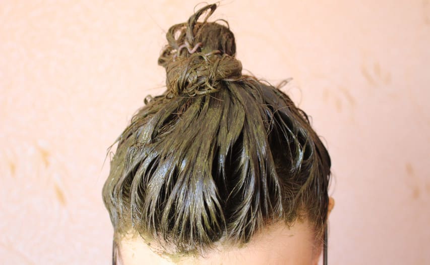 A woman with henna on her hair