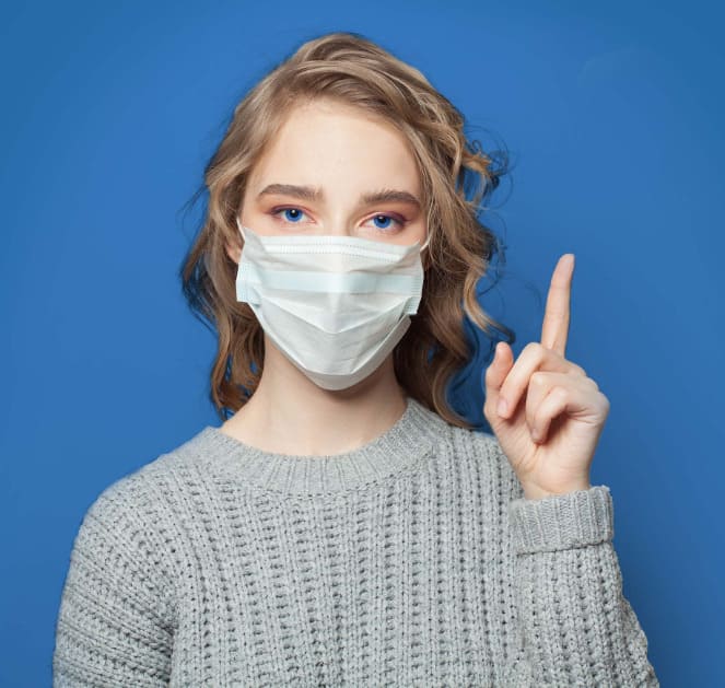 a patient wearing a mask