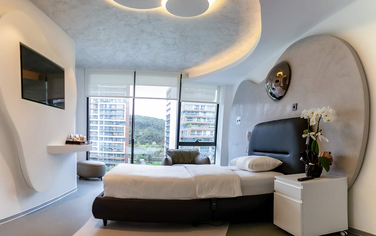 view over elithair clinic's inbuilt hotel room