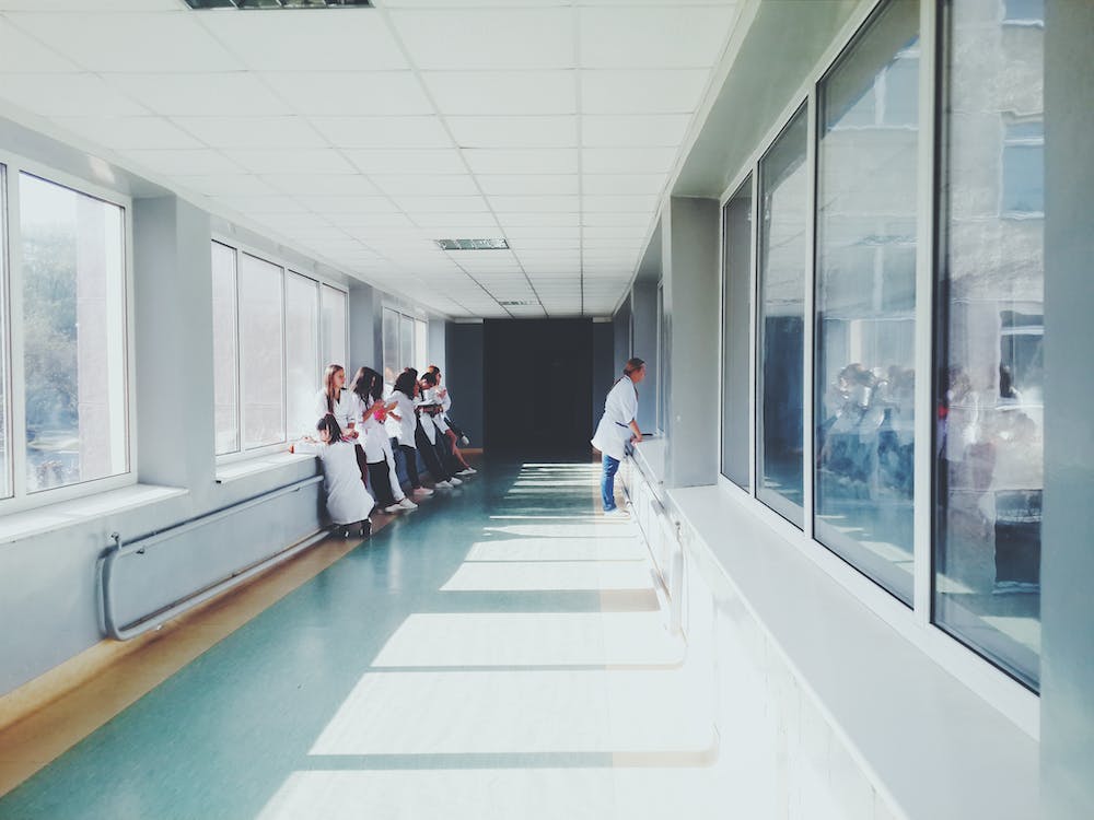 Doctor standing in hallway in hospital