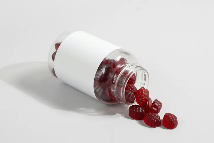 Image showing a bottle with gummies