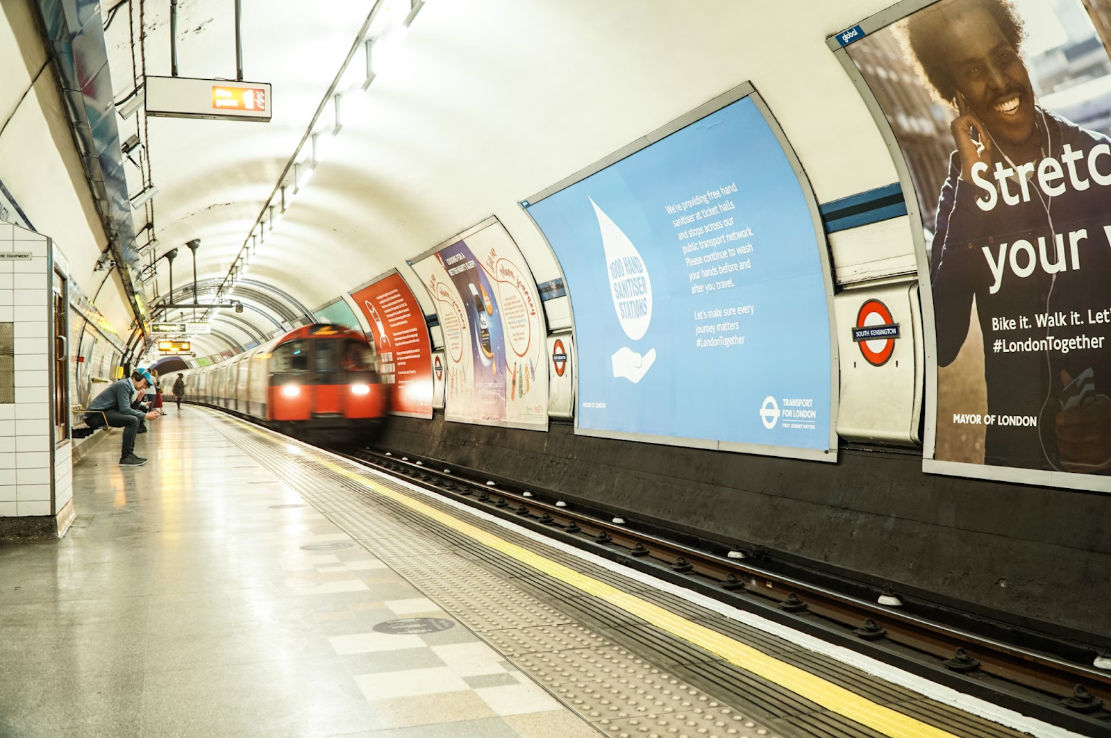 An empty tube station in London.