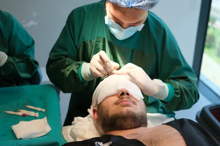 An Elithair patient receiving a hair transplant