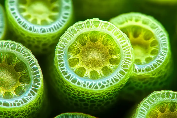 A close-up look at plant cells.