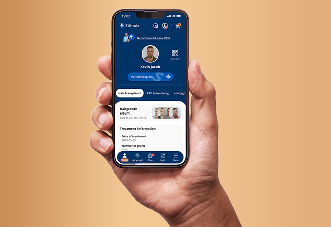 Homepage of the Elithair App