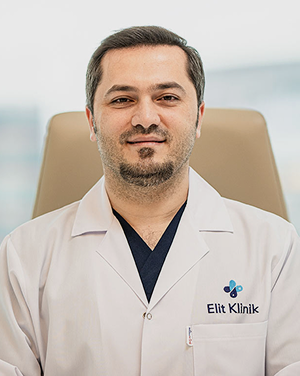 Dr Abdulaziz Balwi, founder of Elithair, smiling calmly while seated in a bright medical office.