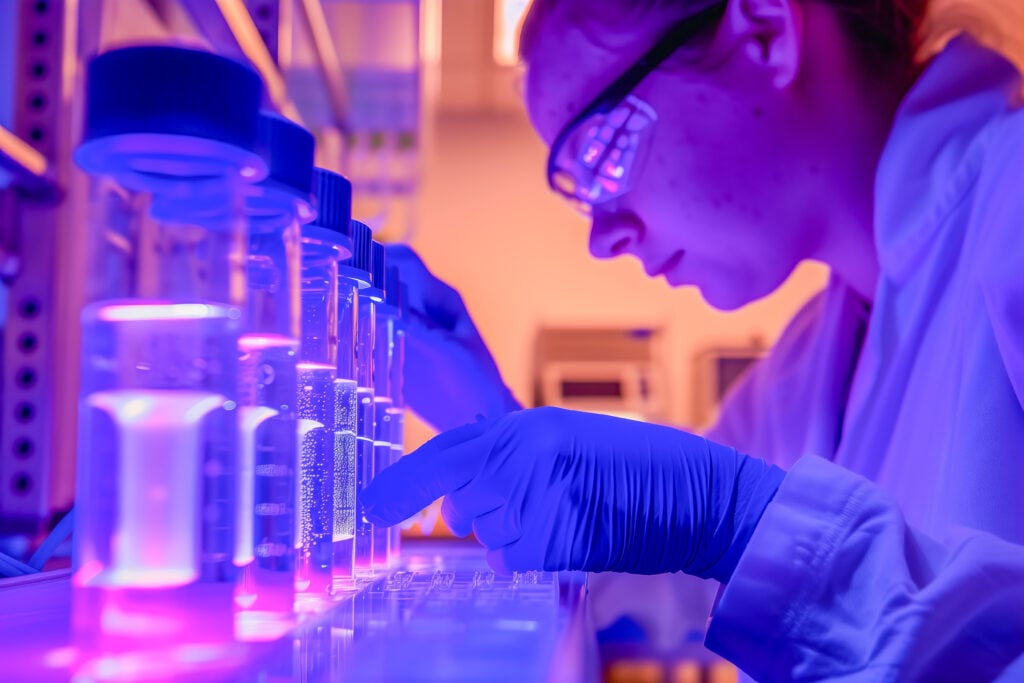 A female scientist in a nanotechnology lab.