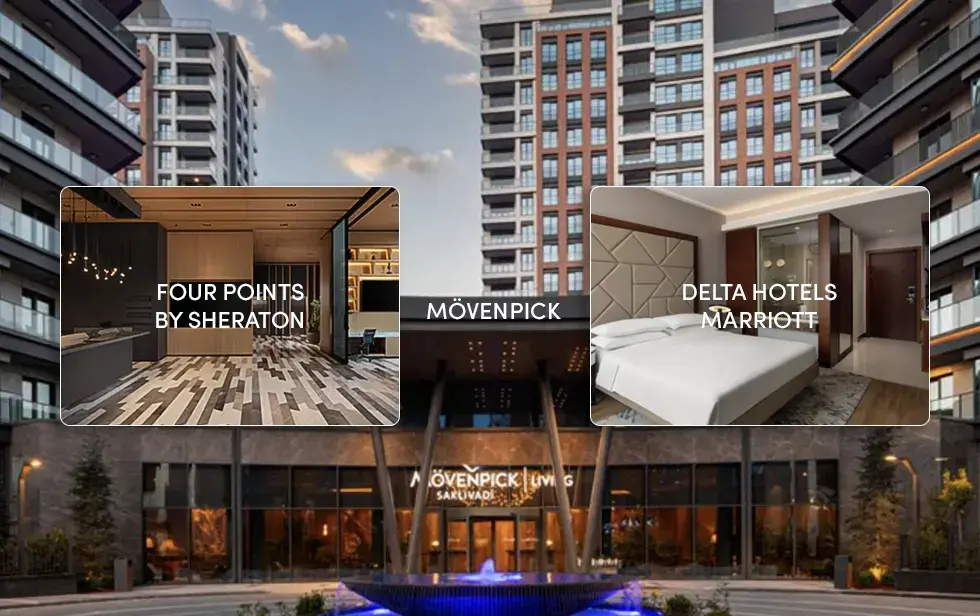 The exteriors of the three Elithair partner hotels in Istanbul.